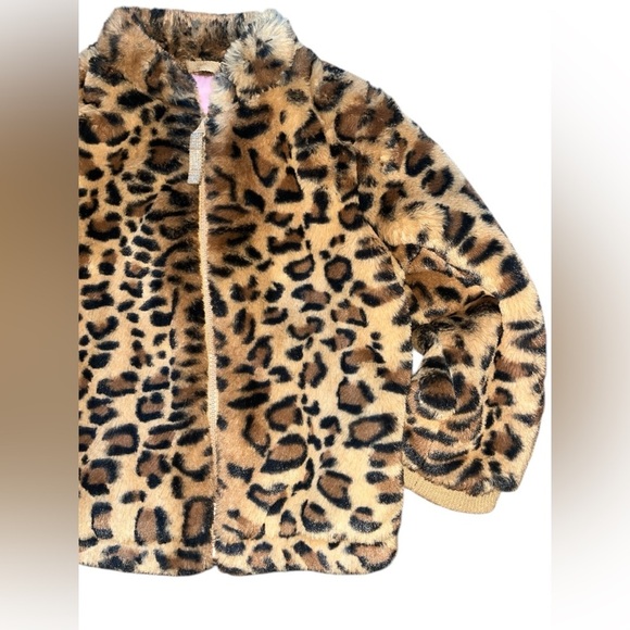 Cat & Jack Girl's Leopard Velvet Velour Full Zip Up Jacket Size 4T Animal Print - Picture 3 of 9